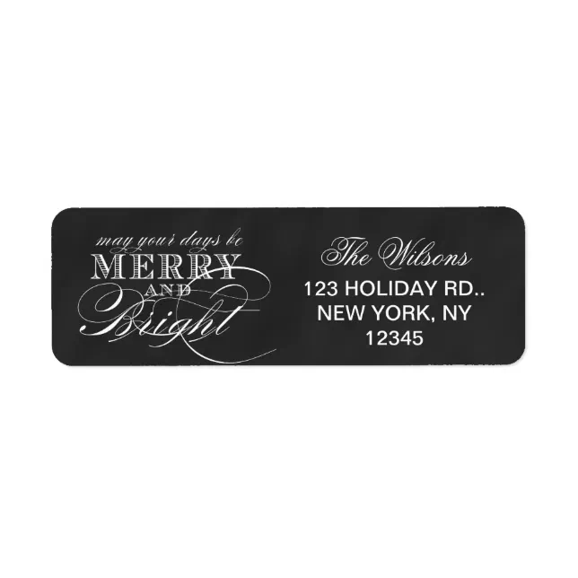 MERRY AND BRIGHT | CHALKBOARD HOLIDAY LABEL | Zazzle