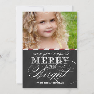 MERRY AND BRIGHT, CHALKBOARD, PHOTO HOLIDAY