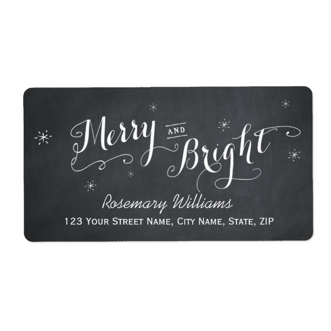 Merry and Bright - Chalkboard Shipping Labels (Front)