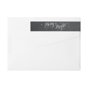 Merry and Bright - Chalkboard Wrap Around Label