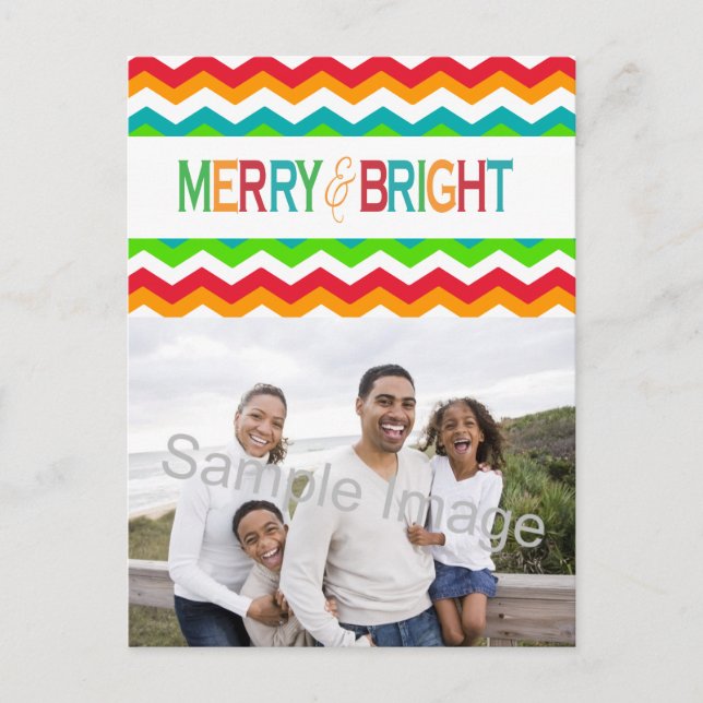 Merry and Bright Chevron Holiday | Bold Colors (Front)