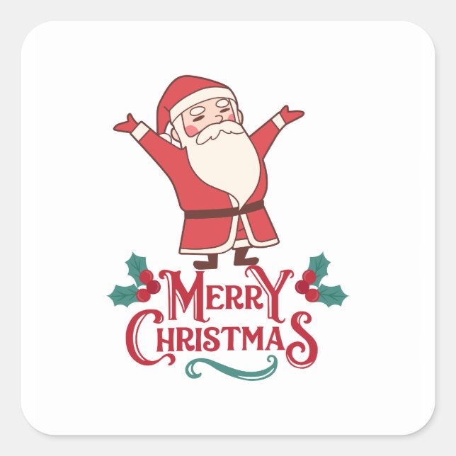  Merry and Bright Christmas 2023 Family Holiday   Square Sticker (Front)