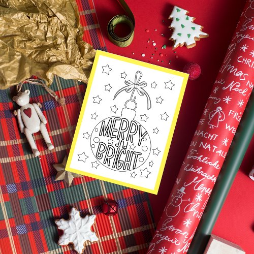 Merry and Bright Christmas Activity Card