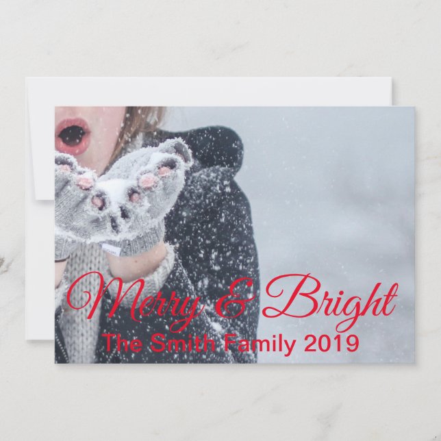 Merry and Bright Christmas Announcement (Front)