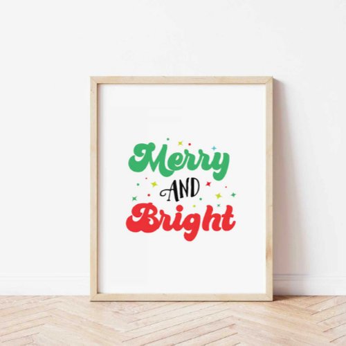 Merry and Bright Christmas Art Print