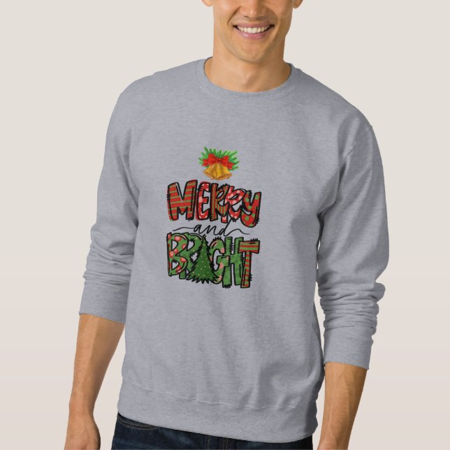 Merry and Bright Christmas Bells Festive  Sweatshirt (Front)