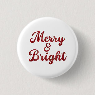 Merry and Bright Christmas Button
