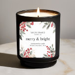 Merry and Bright Christmas Candle Sticker<br><div class="desc">Add a festive touch to your holiday candles with this Merry and Bright Christmas Candle Sticker. Featuring a charming Christmas design, this sticker is perfect for adding a cozy, cheerful vibe to your seasonal decor. Ideal for candle gifts, party favors, or home decorations, this sticker adds the perfect holiday touch...</div>