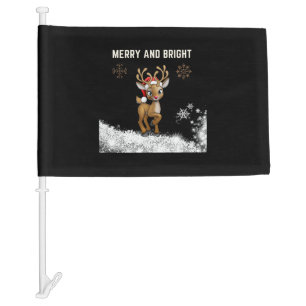 Merry and Bright Christmas  Car Flag