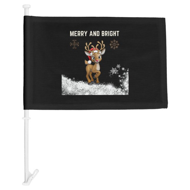 Merry and Bright Christmas  Car Flag (Front)