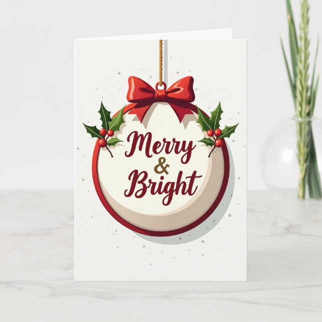 Merry And Bright Christmas Card (Front)