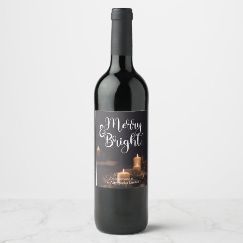 merry and bright Christmas corporate marketing Pos Wine Label