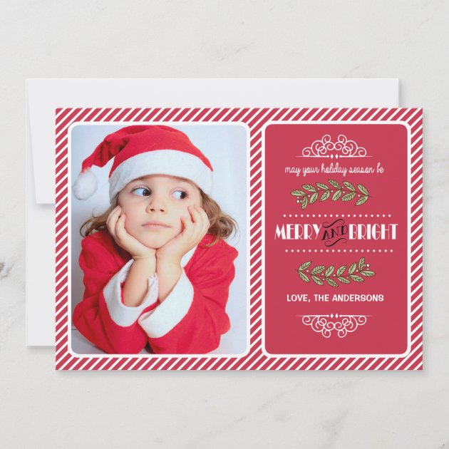 Merry And Bright Christmas. Custom Photo Cards
