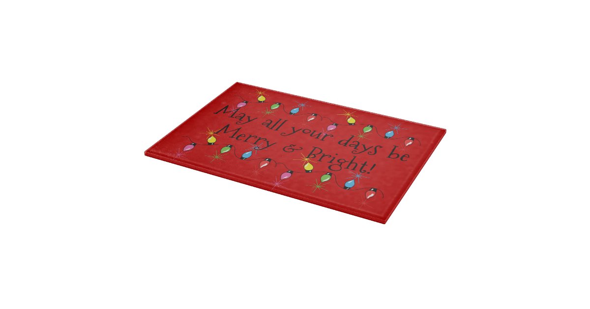Merry and Bright Christmas Cutting Board | Zazzle