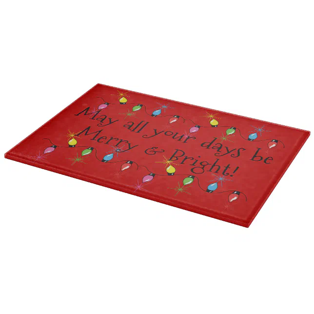 Merry and Bright Christmas Cutting Board | Zazzle