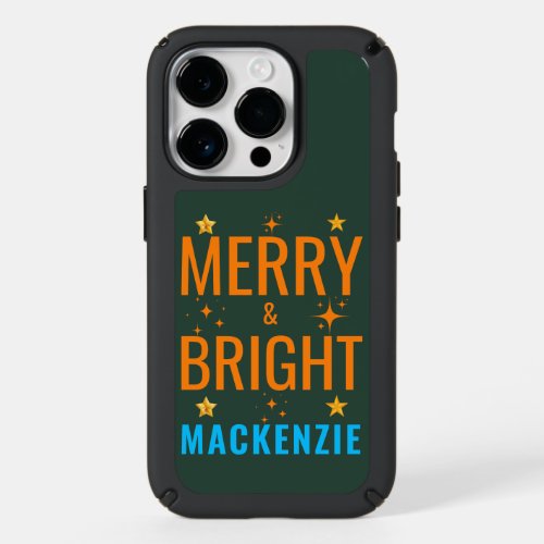 Merry and Bright Christmas Delight Festive Custom Speck iPhone 14 Pro Case