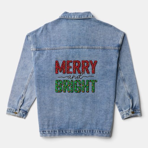 Merry And Bright Christmas  Denim Jacket