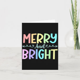 Merry And Bright Christmas Family Pajamas Matching Card