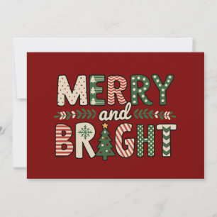 Merry And Bright Christmas Funny Snowflake Holiday Card