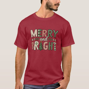 Merry And Bright Christmas Funny Snowflake Holiday T-Shirt