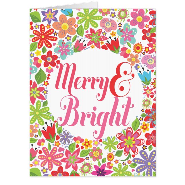 Merry and Bright Christmas Giant Greeting Card (Front)