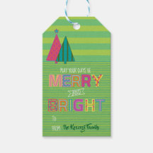 Merry and bright Christmas gift tags