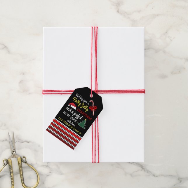 Merry and Bright, Christmas Gift Tags (With Twine)