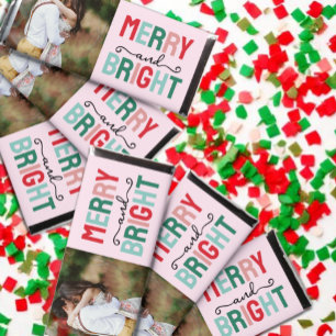 Merry and Bright Christmas Hershey Bar Favors