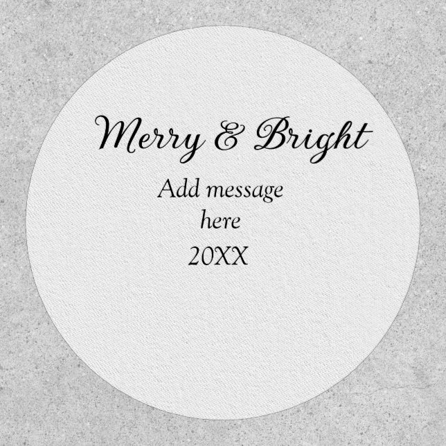 Merry and bright Christmas holiday add messageyear Patch (Front)