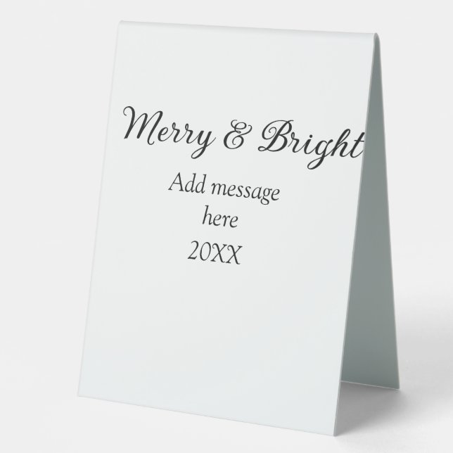 Merry and bright Christmas holiday add messageyear Table Tent (Front)
