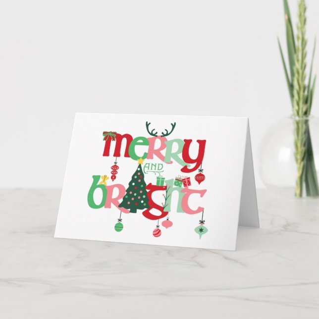 Merry and Bright Christmas Holiday Card (Front)