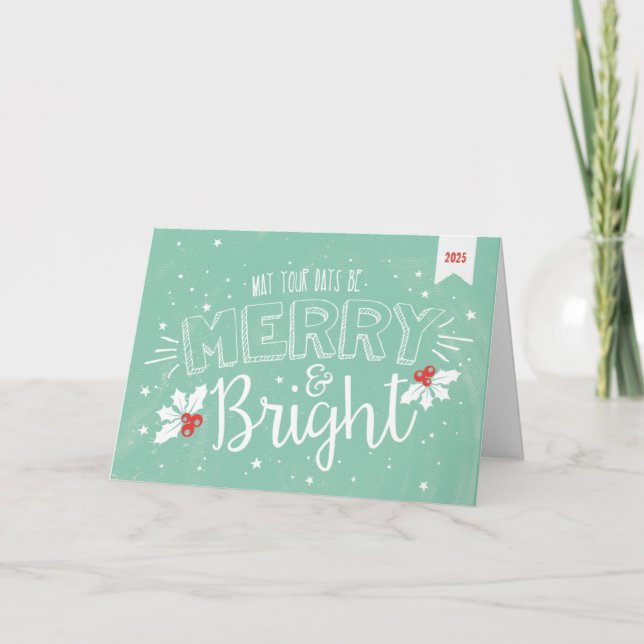 Merry and Bright Christmas Holiday Card (Front)
