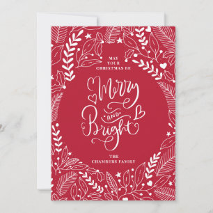 Merry And Bright Christmas Holiday Card