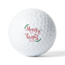 Merry and Bright Christmas Holiday   Golf Balls