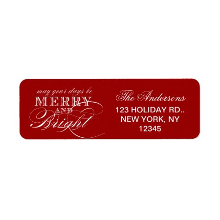 Merry And Bright Christmas Holiday Label