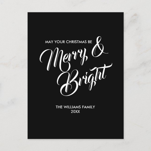 Merry and Bright Christmas Holiday Postcard (Front)