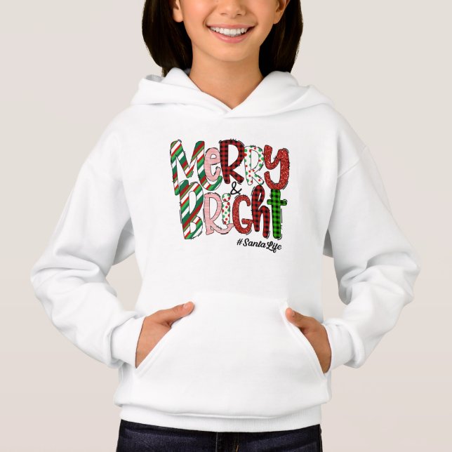 Merry And Bright Christmas Hoodie (Front)