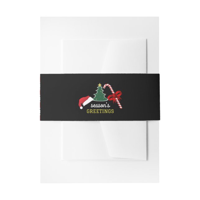 Merry and Bright, Christmas Invitation Belly Band (Front Example)