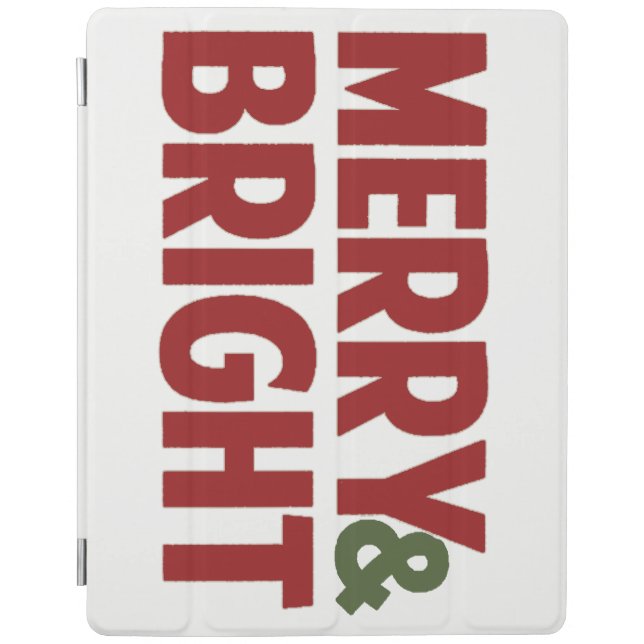 Merry and Bright Christmas IPad Smart Cover (Front)