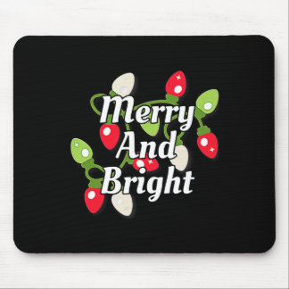 Merry And Bright Christmas Lights And Decorations  Mouse Pad