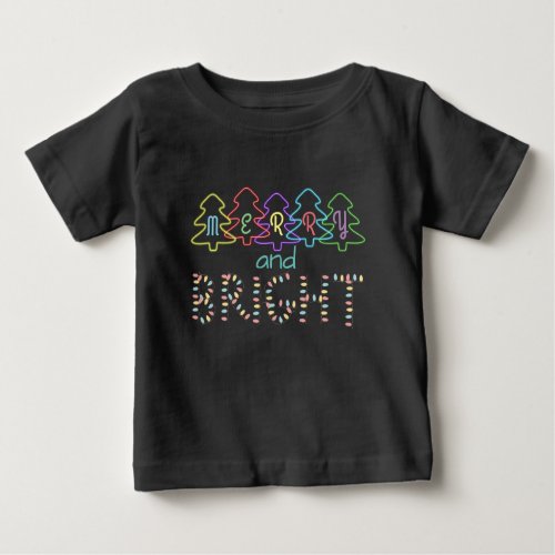 Merry and Bright Christmas Lights Baby T_Shirt