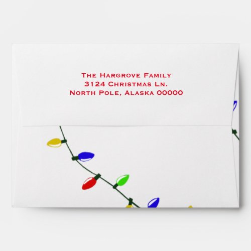 Merry and Bright Christmas Lights Envelope