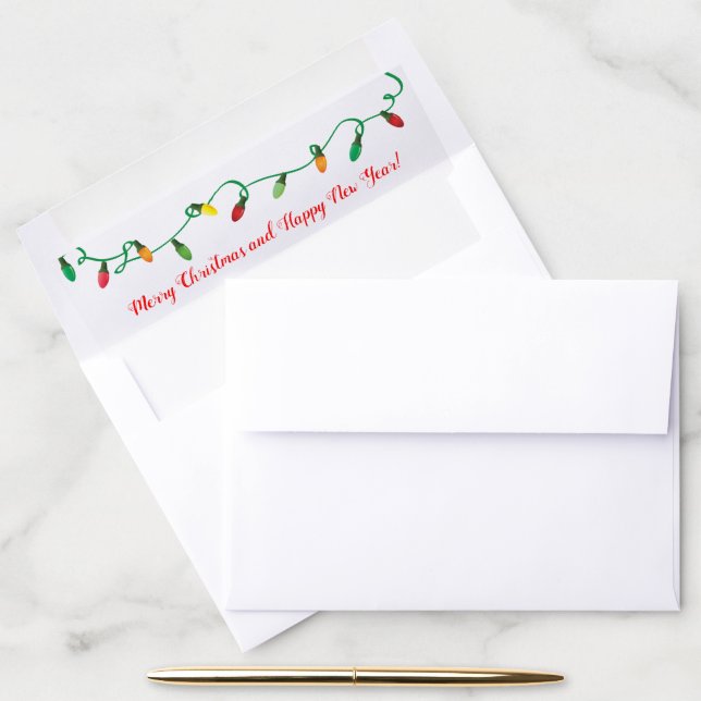 Merry and Bright Christmas Lights Envelope Liner (Desk)