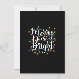 Merry and Bright Christmas Lights Family Matching Invitation