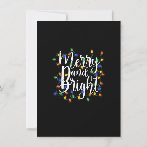 Merry and Bright Christmas Lights Family Matching  Invitation