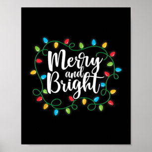 Merry And Bright Christmas Lights Family Matching Poster