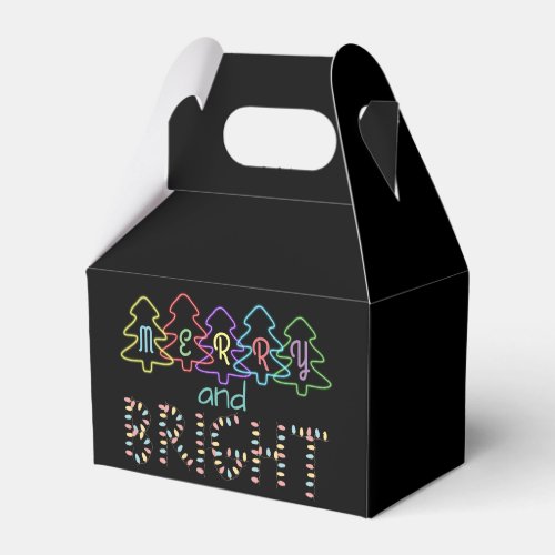 Merry and Bright Christmas Lights Favor Boxes