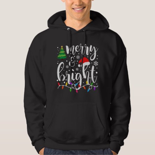 Merry and Bright Christmas Lights Funny Family Chr Hoodie