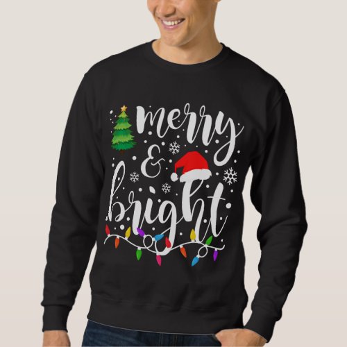 Merry and Bright Christmas Lights Funny Family Chr Sweatshirt