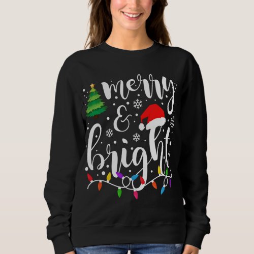 Merry and Bright Christmas Lights Funny Family Chr Sweatshirt